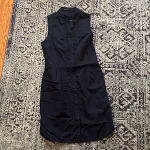 All Saints Navy Button Front Dress